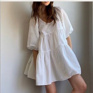 Olive Green* Aritzia Wilfred puff dress